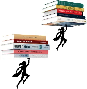 Artori Design Floating Bookshelf for Kids, Invisible Metal Book Shelf, Wall Decore Book Lovers Bookshelf (2 x Wondershelf)