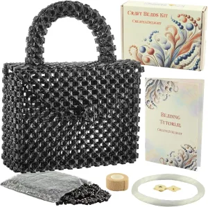 Arts and Crafts for Adults: Craft Supplies for Making Beaded Handbags. DIY Kits for Adults - Hobbies for Women, Teen Gifts. Bead Kit Art Supplies. Step-by-Step Video Tutorial. Black