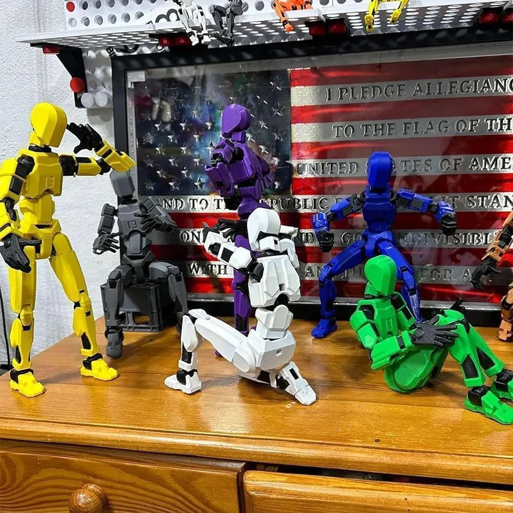 (Assembly Completed)-Titan 13 Action Figure,Lucky Robot 13 Action Figure Set,Nova 13 Action Figures,3D Printed Multi-Jointed Movable Robot Figure,Multiple Accessories (Assembly Completed,5pcs)