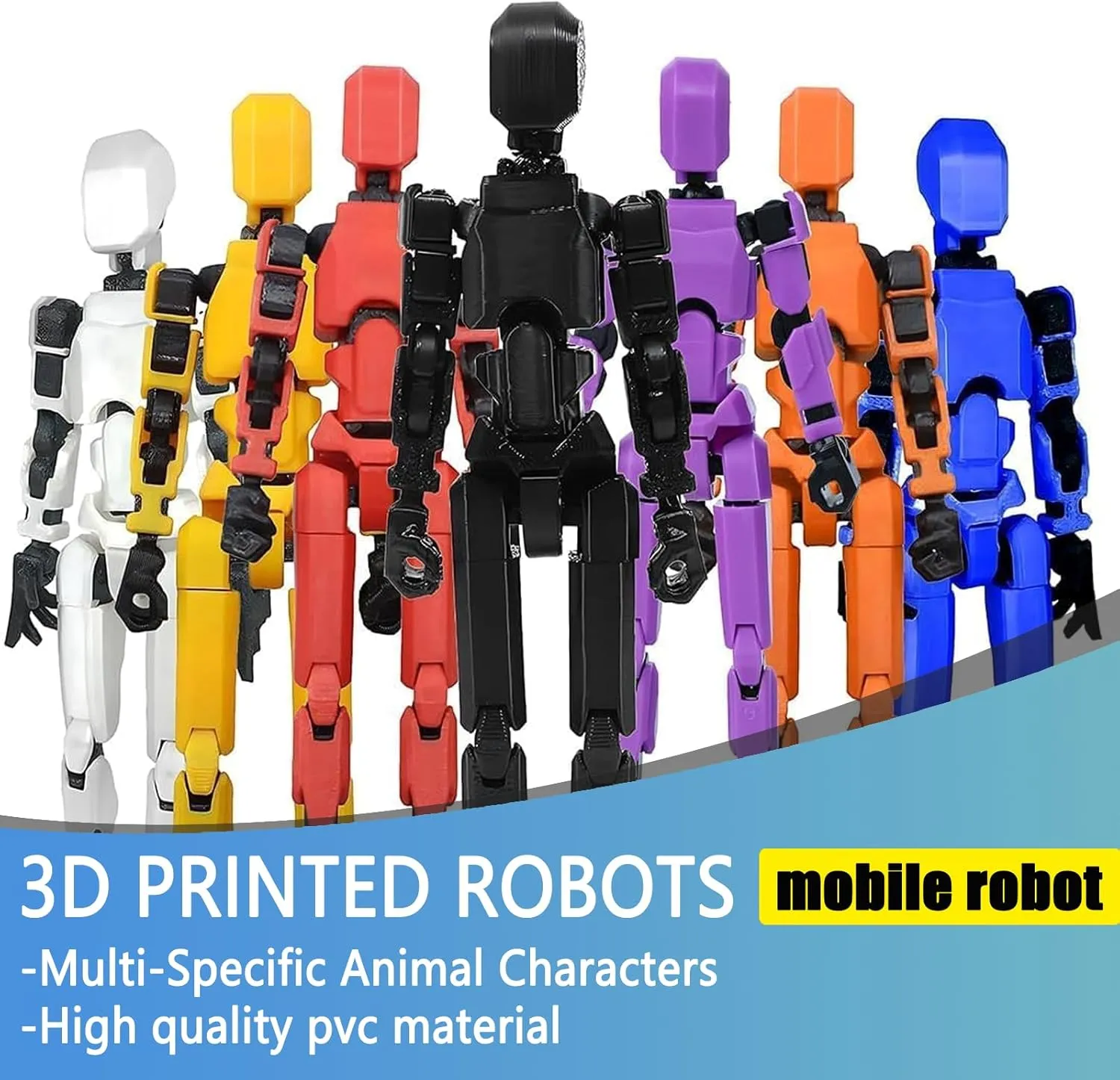 (Assembly Completed)-Titan 13 Action Figure,Lucky Robot 13 Action Figure Set,Nova 13 Action Figures,3D Printed Multi-Jointed Movable Robot Figure,Multiple Accessories (Assembly Completed,5pcs)