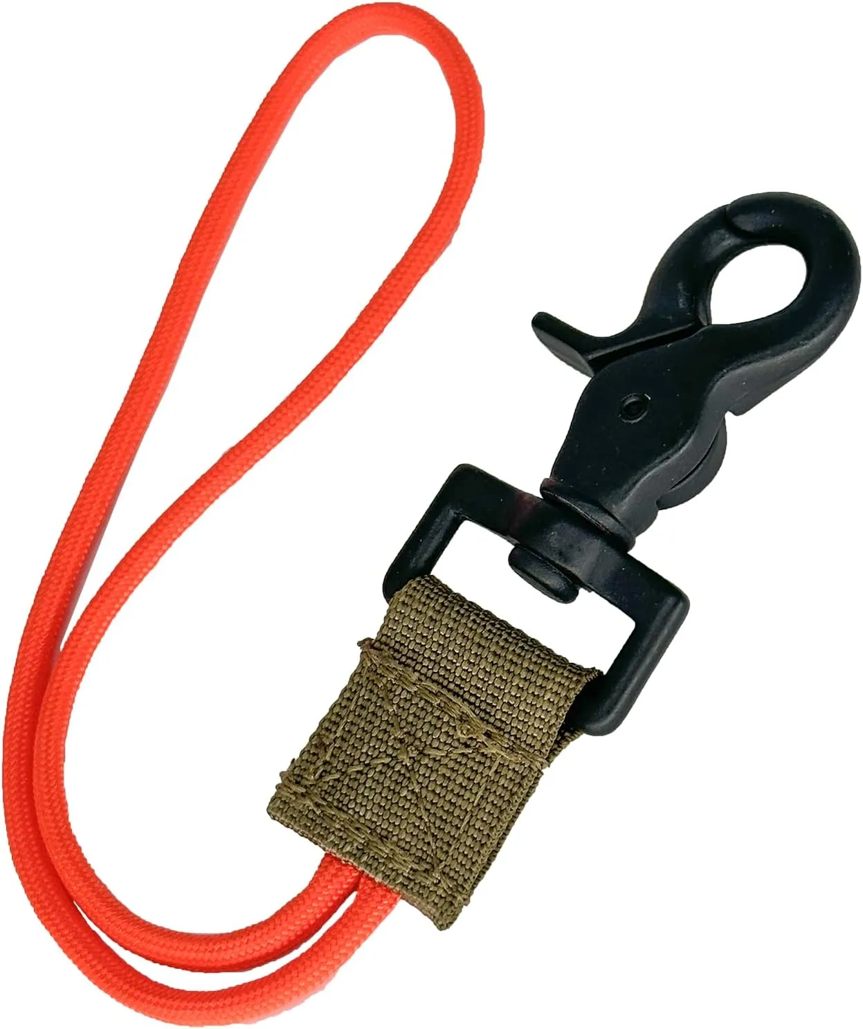 Atlas 46 Conway Quik-Snap Paracord Attachment with Loops with Swivel Hook, Short and Long Options - Berry Compliant - Made in USA (Orange)