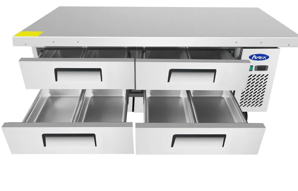 Atosa MGF8454GR 76" Double Section Extended Top Stainless Steel Chef Base