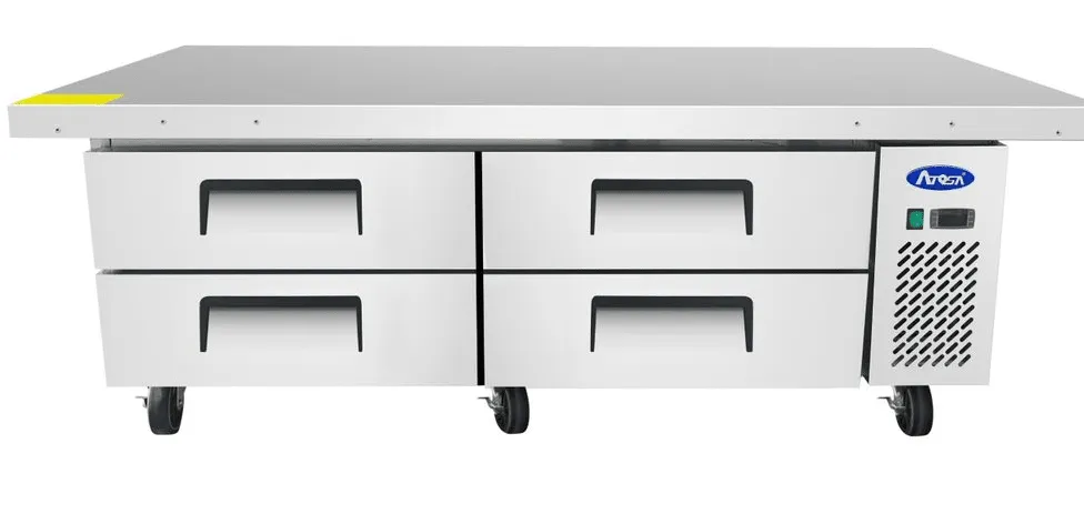 Atosa MGF8454GR 76" Double Section Extended Top Stainless Steel Chef Base