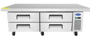 Atosa MGF8454GR 76" Double Section Extended Top Stainless Steel Chef Base