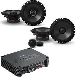 Audison SR 4.300 D-Class 4-Channel Amplifier with 1 Pair of S-S65C S-Series 6.5-inch Component 2-Way Speakers and 1 Pair of S-S65 S-Series 6.5-inch Coaxial 2-Way Speakers