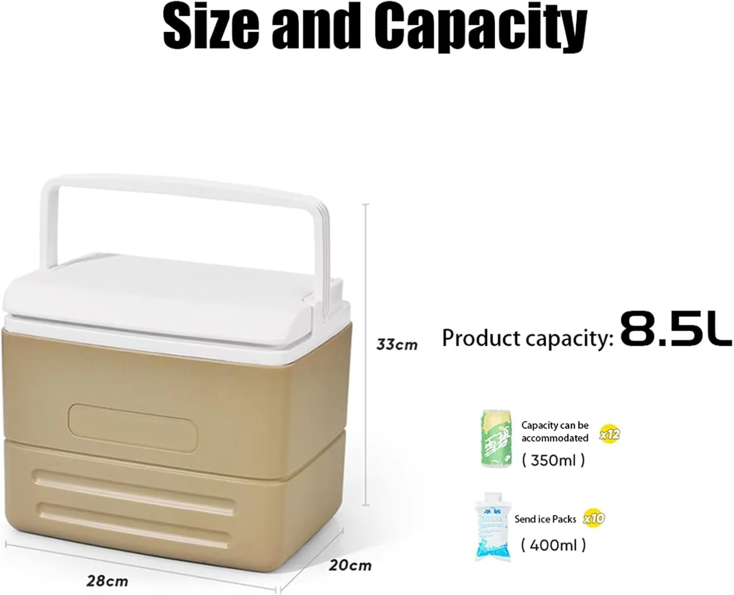 Automotive Camping Coolers for Daewoo Leganza/Matiz/Nexia, Leak-Resistant Outdoor Hard Cooler Portable Insulated Cooler for Travel, Camping, Picnic,S