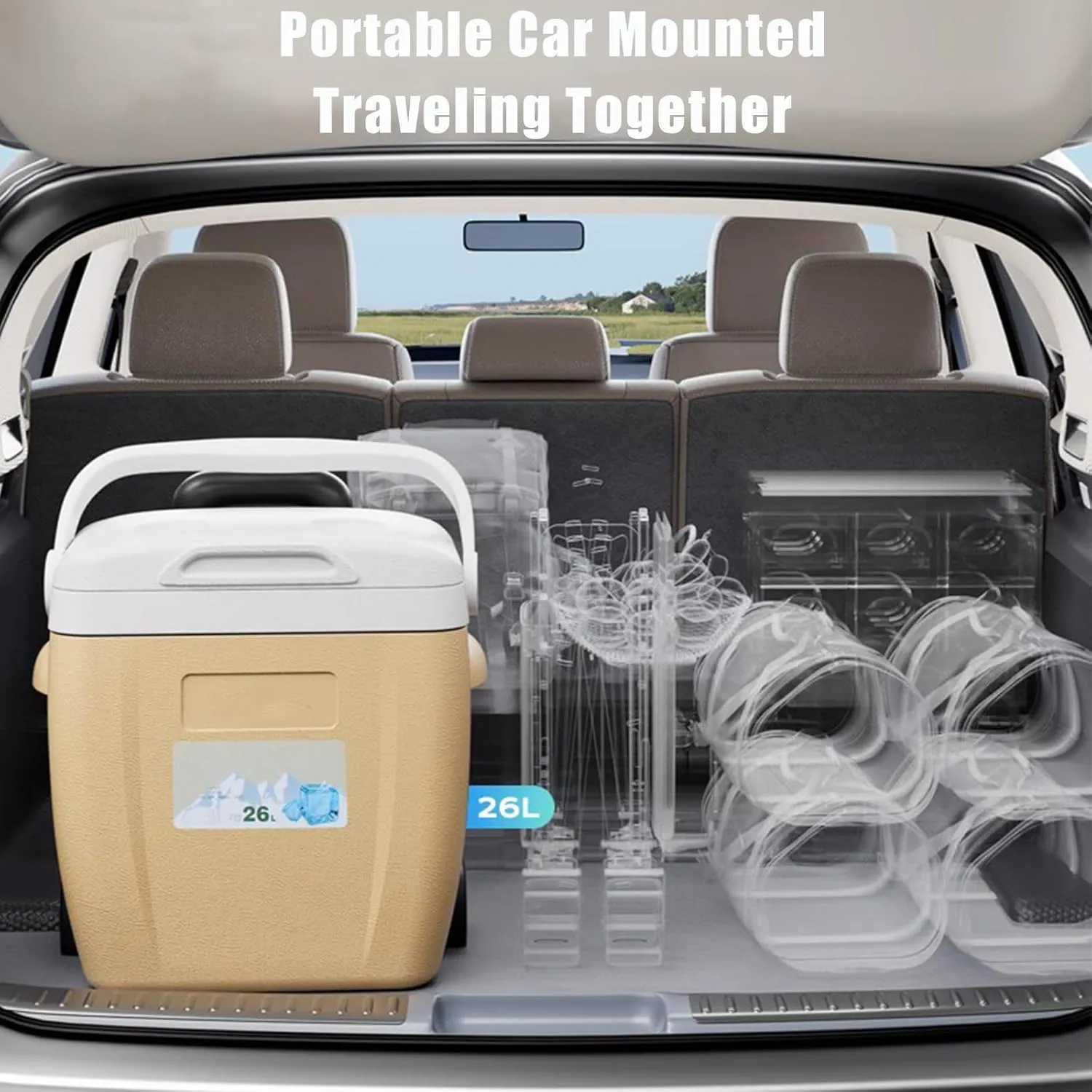 Automotive Camping Coolers for Packard Executive/Pacific/Patrician, Leak-Resistant Outdoor Hard Cooler Portable Insulated Cooler for Travel, Camping, Picnic,M