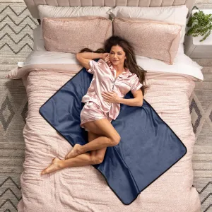 Avana Waterproof Throw - Sensual Blanket for Adults - Made in The USA - Small Size, Micro-Velvet Blue