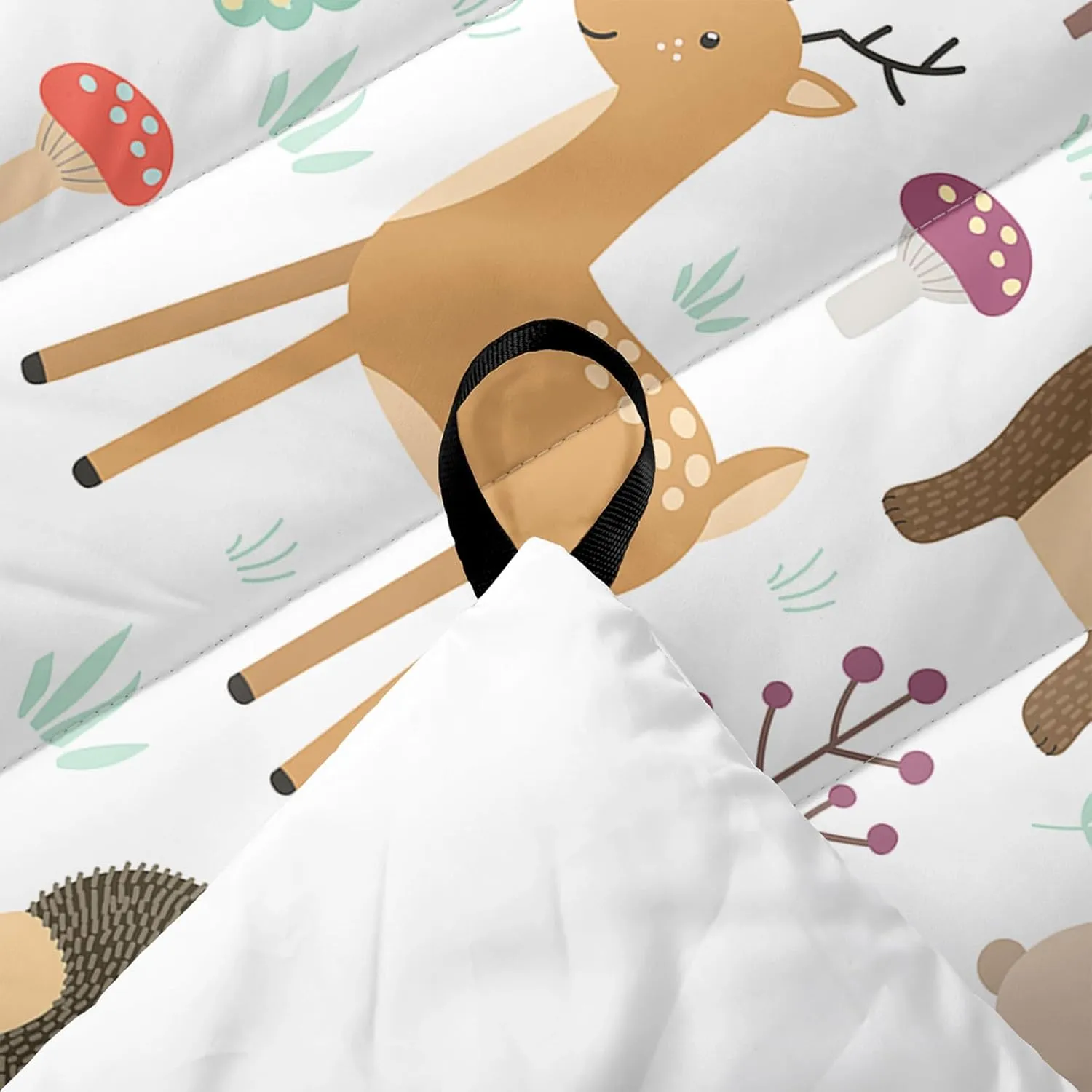 Axolotl Wild Animal Theme Printed Camping Blanket,Deer Bear Fox Waterproof Blanket,Mushroom Botanical Packable Outdoor Blanket,Woodland Hedgehog Owl Backpacking Quilt for Camping,Hiking,Stadium,Picnic