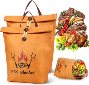 Baderke 2 Pcs 15.7 In BBQ Blanket for Resting Meat BBQ Brisket Smoker Meat Resting Bag Reusable Smoker Grilling Insulated Bag with Wide Mouth for Men Barbecue Lovers