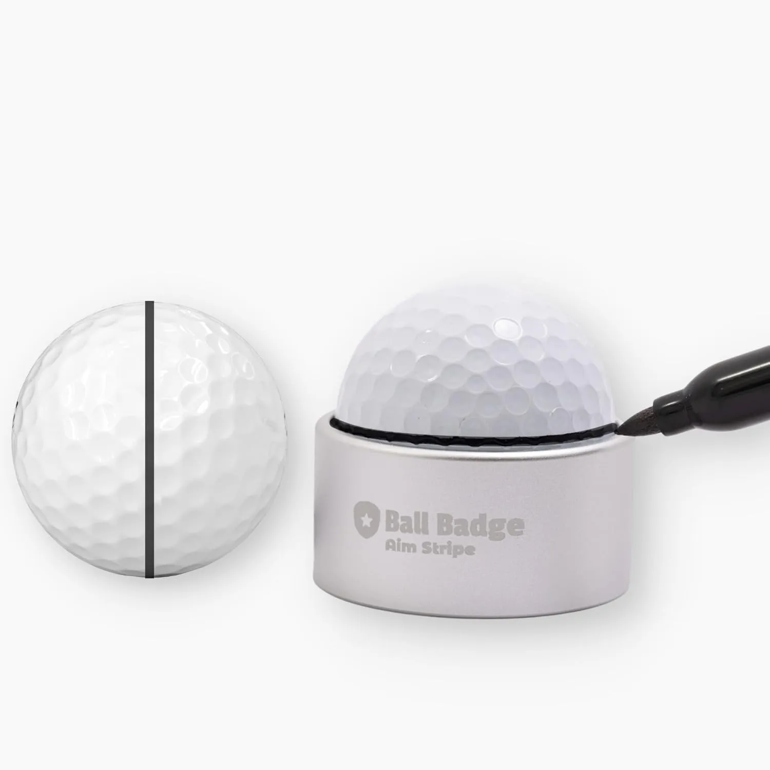 Ball Badge Aim Stripe - 360 Degree Golf Ball Line Marker Kit with Golf Bag Attachment for Perfect Alignment and Precision Putting
