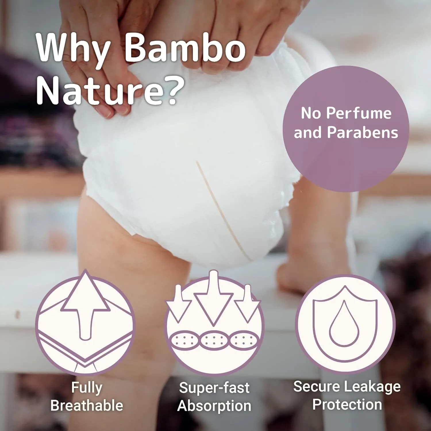 Bambo Nature Hypoallergenic Baby Diapers, Eco-Labelled Sustainable Diapers, Enhanced Leakage Protection, Totally Chlorine-free, Skin Friendly, and Super Absorbent - Size 3 (174 Count)
