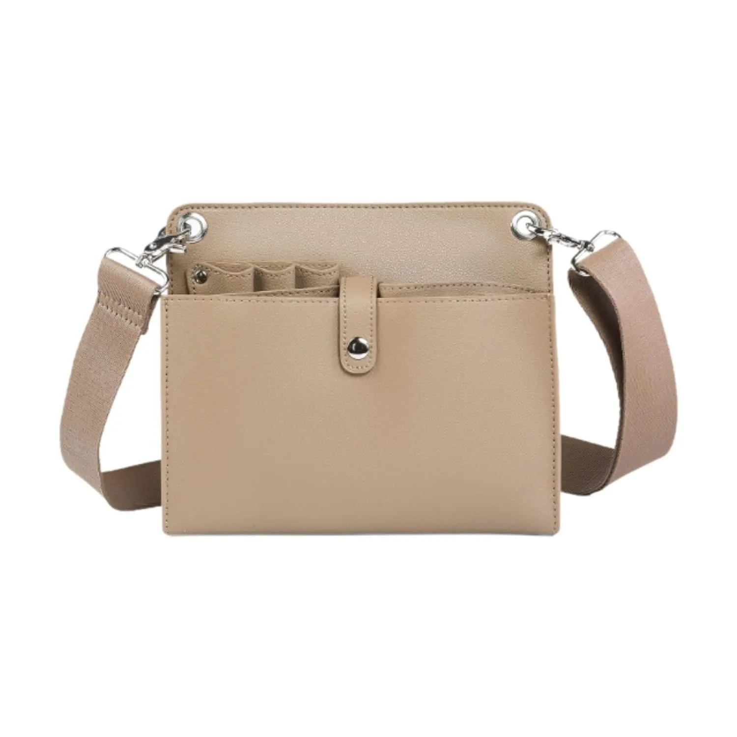 Barber Hair Scissor Shears Bag Haircut Scissor Case PU Leather Adjustable Shoulder Strap for Barber Hair Stylist Groomers, Coffee