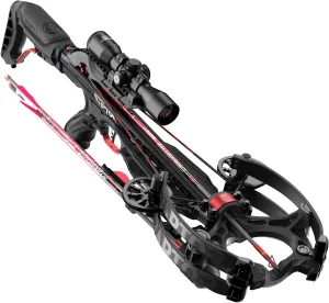 Barnett Hyper Raptor Crossbow, High-Speed Compact Crossbow Package with 4x36 Multi-Reticle Scope, Three HyperFlite Arrows, Without Crank Device