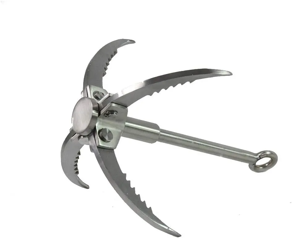 BAVER Outdoor Grappling Hook Climbing Folding Claws Carabiner Stainless Steel Survival Tool
