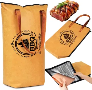 BBQ Blanket for Resting Meat, Barbecue Reusable Smoker Meat Insulated Bag for Smoking Brisket, Meat Resting Bag Smoker Accessories for Portable Outdoor Barbecue (21-inch)
