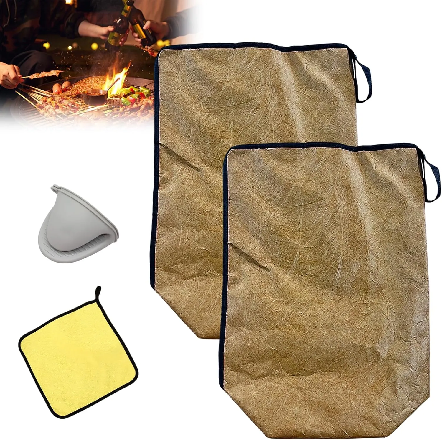 BBQ Blanket for Resting Meat, Outdoor Meat Resting Blanket, Reusable Large Capacity Meat Insulated Resting Bag Zipper (2)
