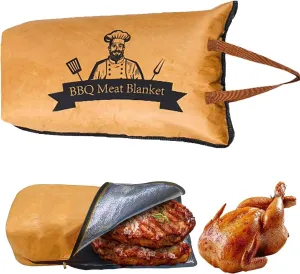 Bbq Blanket for Resting Meat Reusable Insulated Meat Resting Bag Bbq Blanket with Zipper Tote Suitable for Outdoor Barbecue Potluck Storage Meat Bag (21IN)