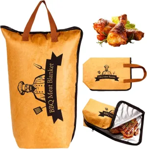 BBQ Blanket for Resting Meat, Reusable Smoker Meat Resting Blanket with Handle Strap& Wide Mouth for Large Brisket/Pork Shoulders/Turkeys/Picnic BBQ Party, Keeping Warm and Fresh (Large Size 21in)