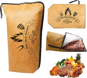 BBQ Blanket for Resting Meat, Smoker Meat Resting Blanket, Reusable Smoker Grilling Meat Insulated Resting Bag with Wide Mouth for Large Brisket/Pork Shoulders/Turkeys,Gifts for Men (BBQ Blanket 21in)