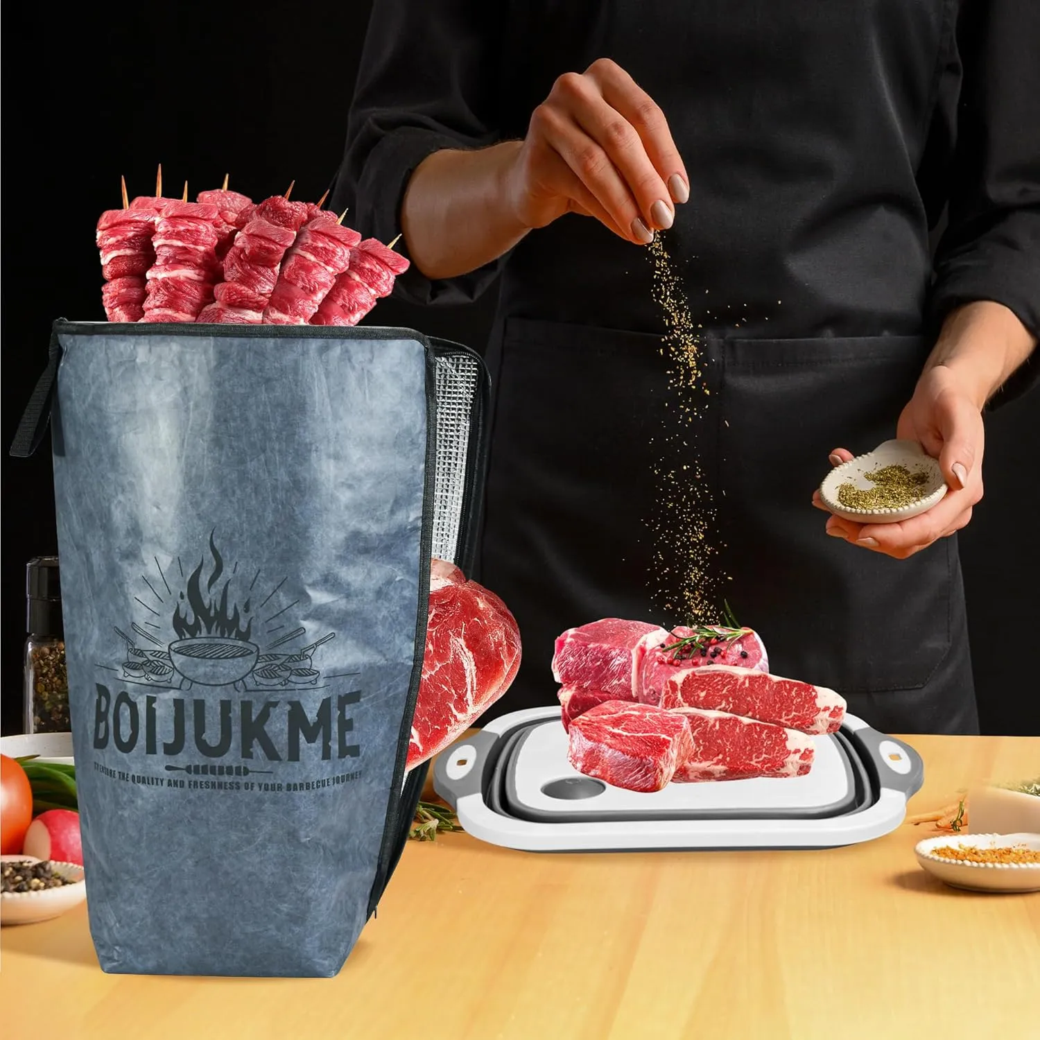 BBQ Blanket for Resting Meat,Insulated Meat Resting Bag for Smoking Meat Accessories,3 in 1bbq prep tub ，Rest Ez BBQ Blanket,Reusable Meat Resting Bag