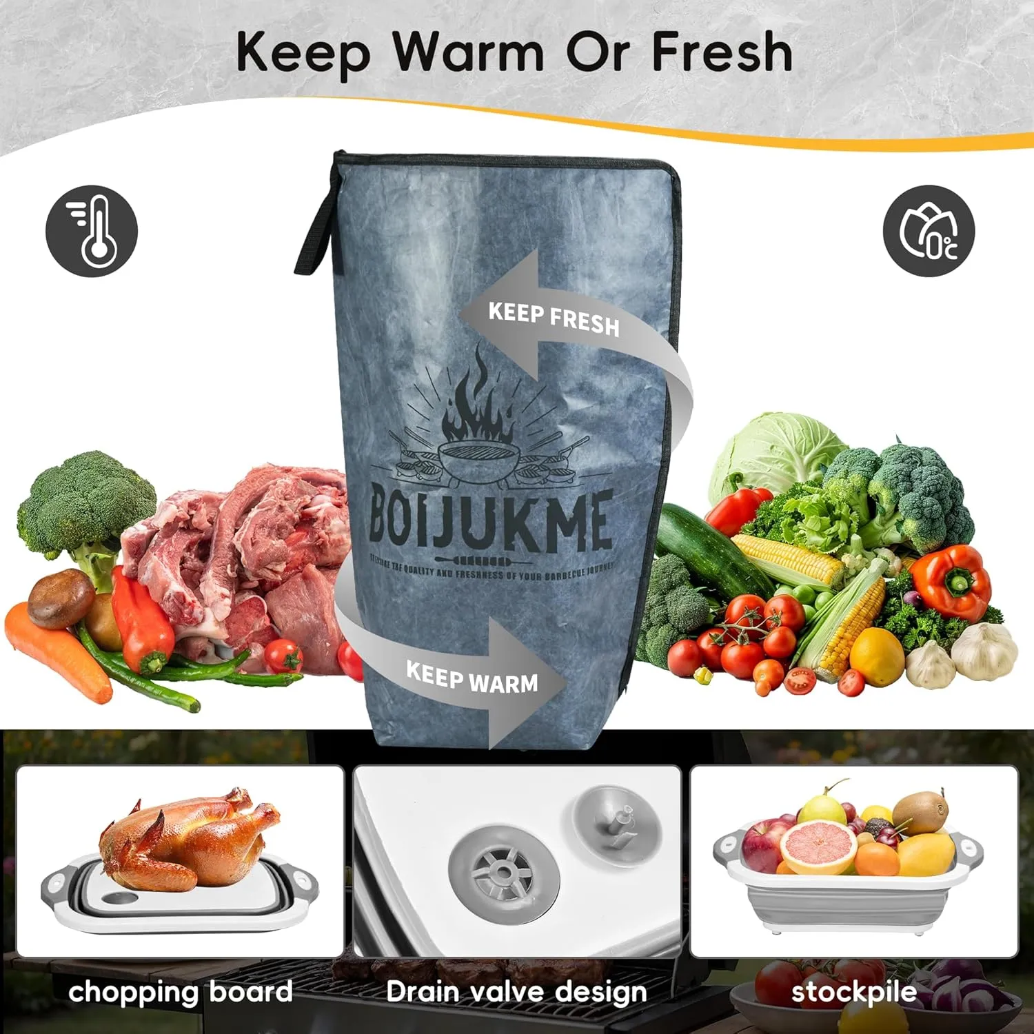 BBQ Blanket for Resting Meat,Insulated Meat Resting Bag for Smoking Meat Accessories,3 in 1bbq prep tub ，Rest Ez BBQ Blanket,Reusable Meat Resting Bag