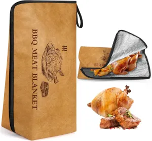 BBQ Blanket for Resting Meat,Smoker Accessories Meat Insulated Blanket, 21" Reusable Smoker Blanket for Marinated Meat, BBQ Bag Perfect for Camping, Picnics & Outdoor Gatherings