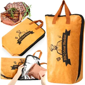 BBQ Blanket for Resting Meat,Smoker Meat Resting Blanket, Reusable Smoker Grilling Meat Insulated Resting Bag with Wide Mouth for Large Brisket/Pork Shoulders/Turkeys,Gifts for Men (BBQ Blanket 21in)