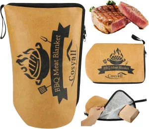 BBQ Blanket for Resting Meat,Smoker Meat Resting Blanket,Reusable Smoker Grilling Meat Insulated Resting Bag with Wide Mouth for Large Brisket/Beef/Pork Shoulders/Turkeys,Gifts for Men (18in)