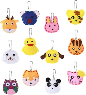 BCOATH Sew Felt Animals Stuffed Kit for Boys and Girls DIY Bag Pendant Lightweight Compact Handbag Pendant Decoration Random Style