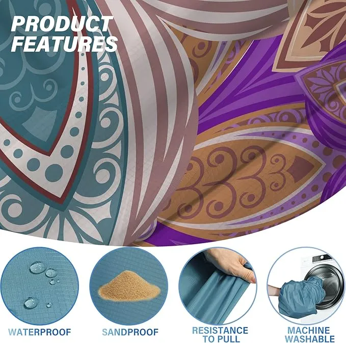 Beach Blanket Oversized Extra Large 78" X 81",Waterproof Sandproof Beach Blanket 1-7 Adults Lightweight Durable for Travel Camping Hiking Picnic