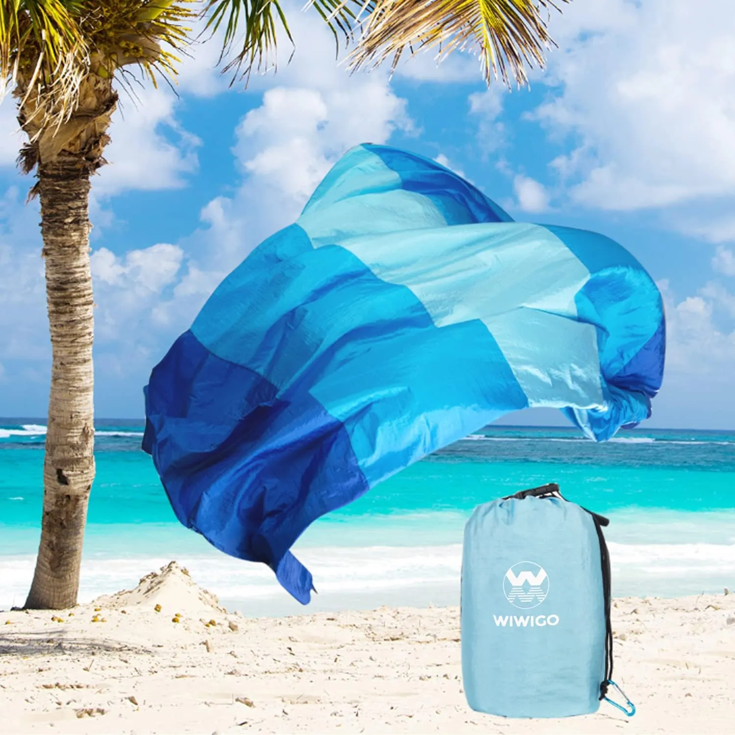 Beach Blanket Sandproof Extra Large Beach Mat Adults Waterproof Quick Drying Sand Free Mat Made by Premium Polyester with 4 Stakes & 4 Corner Pockets for Outdoor Travel Camping Hiking