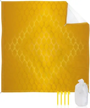 Beach Blanket Sandproof, Retro Gold Gradient Abstract Art Waterproof Beach Mat Lightweight Quick Drying Picnic Blanket Beach Essentials for Travel Camping Hiking 118x108in