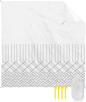 Beach Blanket Sandproof, Simple Abstract Geometric Lines Waterproof Beach Mat Lightweight Quick Drying Picnic Blanket Beach Essentials for Travel Camping Hiking 118x108in