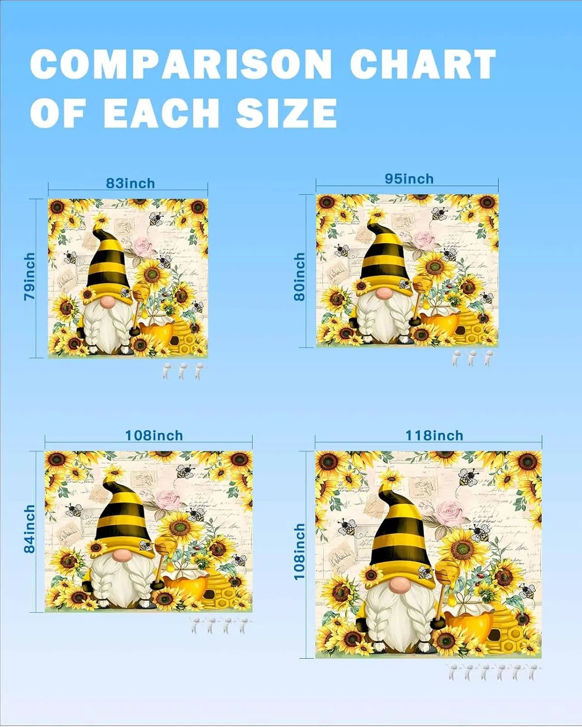 Beach Blanket Waterproof Sandproof, Country Sunflower Funny Gnome Quick Drying Beach Mat with 4 Stakes, Cartoon Bee Pink Bee Lightweight Picnic Blanket for Travel Camping Outdoor 108"x84"