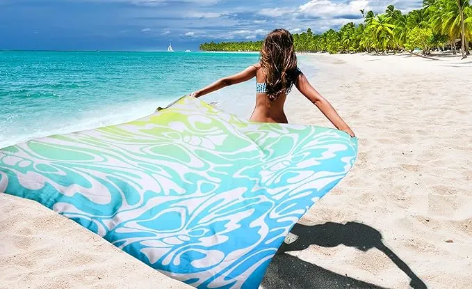 Beach Blanket Waterproof Sandproof Extra Large Beach Mat 79" X 83"/120"x108"for 1-8 Adults Quick Drying Durable Outdoor Picnic Mat for Beach Travel Camping Hiking