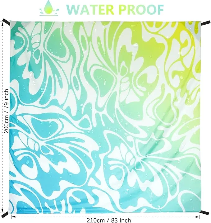 Beach Blanket Waterproof Sandproof Extra Large Beach Mat 79" X 83"/120"x108"for 1-8 Adults Quick Drying Durable Outdoor Picnic Mat for Beach Travel Camping Hiking