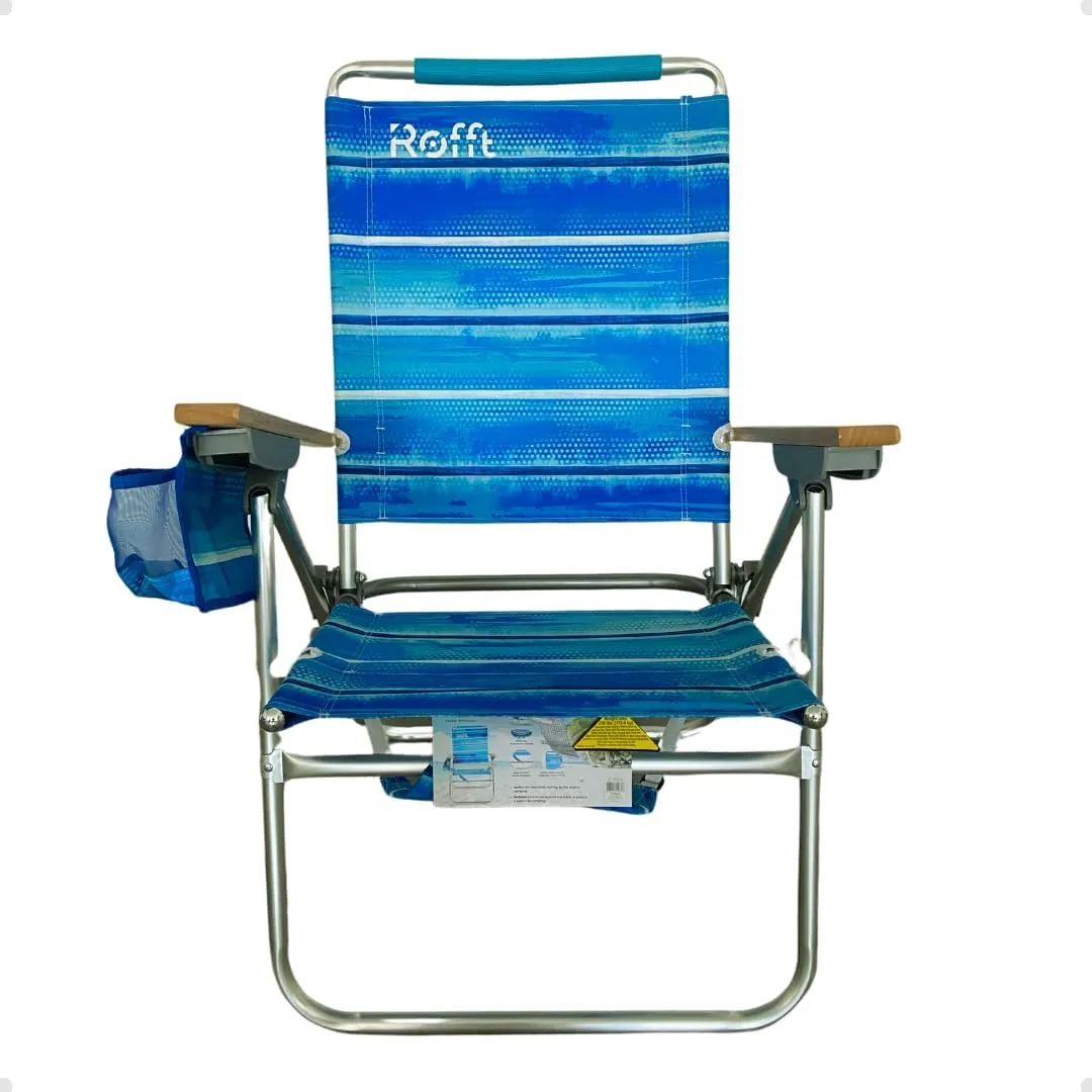 Beach Chair, 7-Position Reclining, Heavy Duty, Folding with Backpack Straps, Cup Holders and Storage, high from Ground, for Seniors