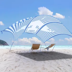 Beach Wind Shade Canopy, Shade Sun Shelter Tent for Beach, Backyard, Grassland, Park, Light Weight, Easy Set Up, 150 Sq. Ft. of Shade for 3-6 People, Regatta Big Manta Rays