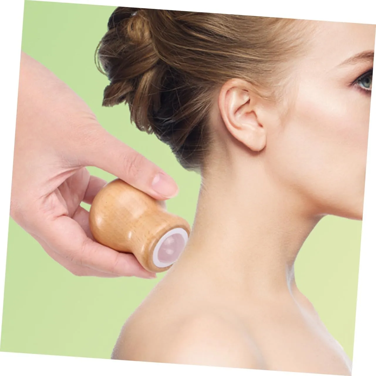 Beaupretty 3pcs Face Roller for Beauty Tools Wood Handle Jade Facial Massage Roller for Skin