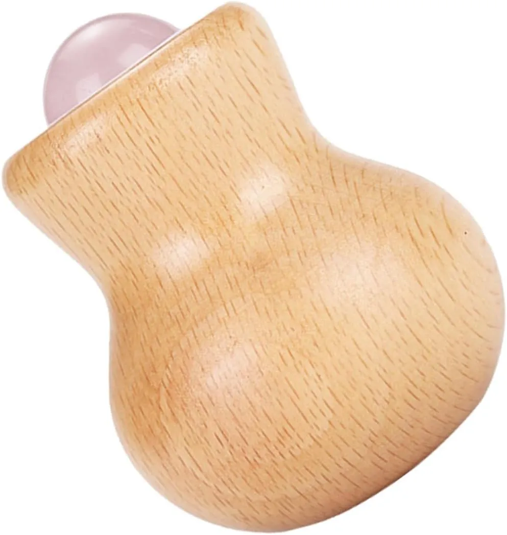 Beaupretty 3pcs Face Roller for Beauty Tools Wood Handle Jade Facial Massage Roller for Skin