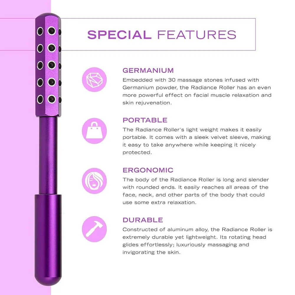 Beauty Roller, Elarique Glow Sculpting,Arrily Face Wand,Portable with Ergonomic Handle, for Skincare (24 Light Pink)