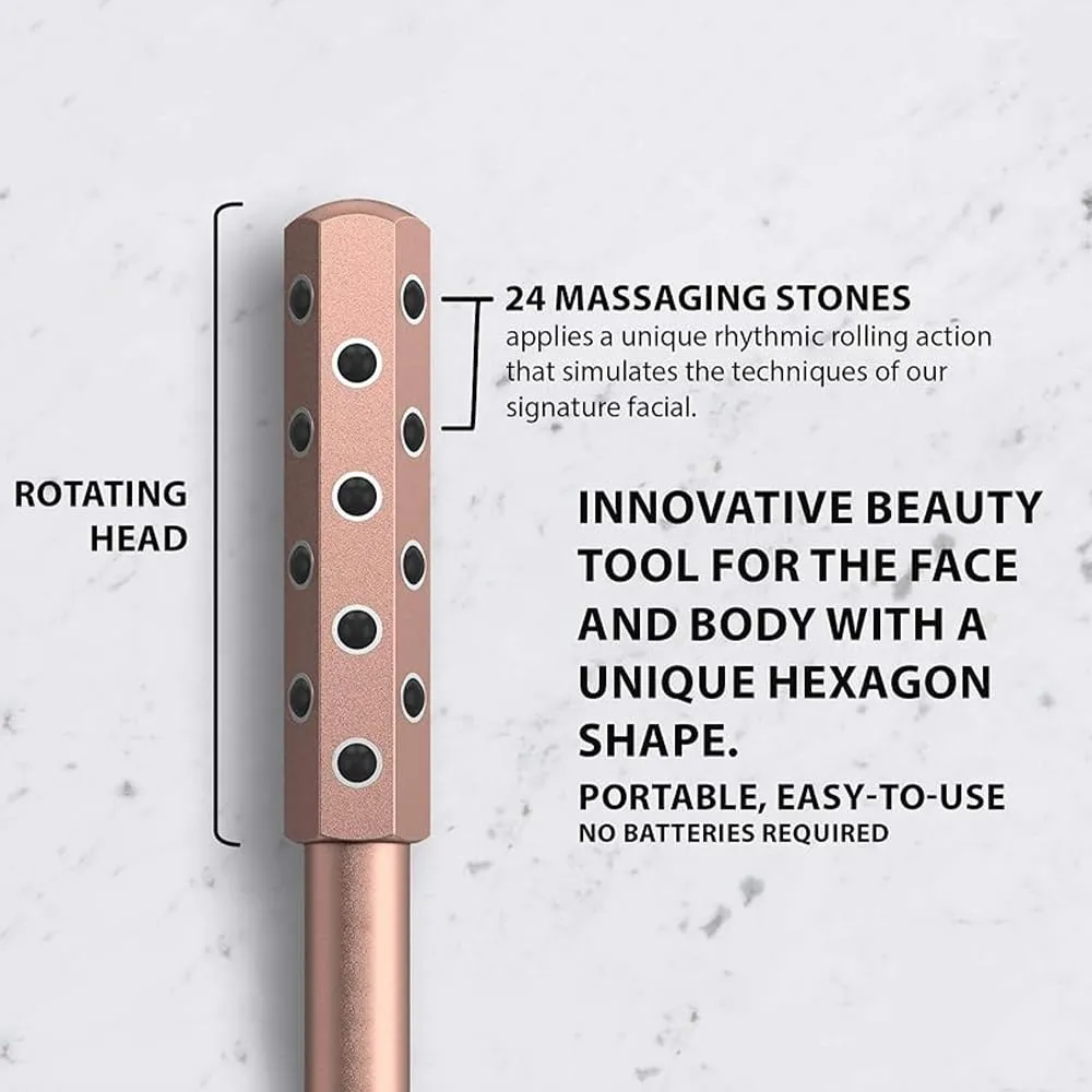 Beauty Roller, Elarique Glow Sculpting,Arrily Face Wand,Portable with Ergonomic Handle, for Skincare (24 Light Pink)