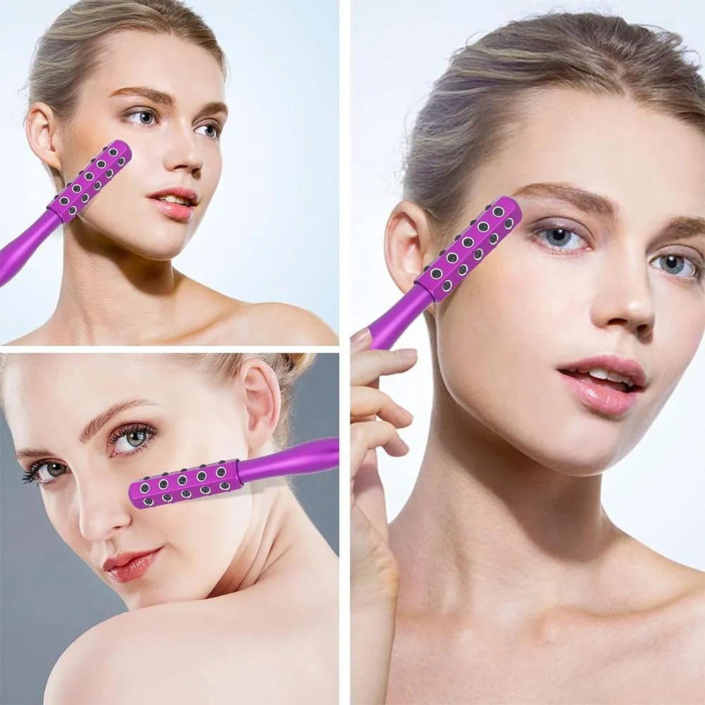 Beauty Roller, Elarique Glow Sculpting,Arrily Face Wand,Portable with Ergonomic Handle, for Skincare (24 Light Pink)