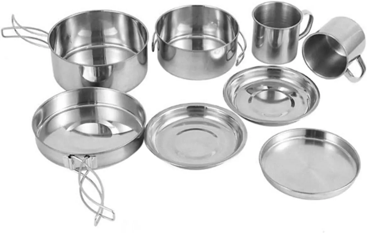 BESPORTBLE 1Set Multi Function Portable Camping Cookware Outdoor Cooking Pots for Hiking Backpacking and Outdoor Adventures Compact Lightweight