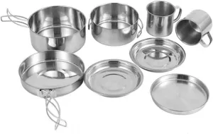 BESPORTBLE 1Set Multi Function Portable Camping Cookware Outdoor Cooking Pots for Hiking Backpacking and Outdoor Adventures Compact Lightweight