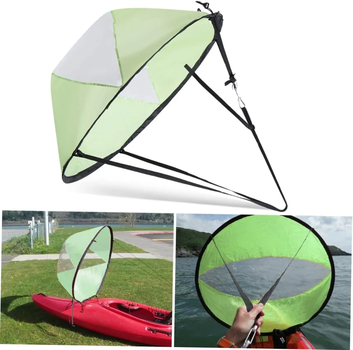 BESPORTBLE Sailboat Sailboat Tie Oars Rope Downwind Kayak Sail Kayak Wind Sail Foldable Kayak Sail