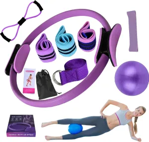 Better-Me Pilates Kit, Better-Me Pilates Essentials Kit for Women, Figure 8 Resistance Band, with Working Out Glutes Yoga Ball, for Gym Workout, for Stretching, Advanced and Beginners Users