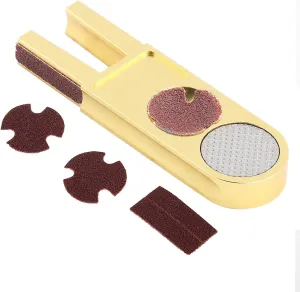 Billiards Pool Tip Shaper Tool, U Shaped 3 in 1 Multifunction Billiards Tip Trimmer Shaper Tapper with Sandpaper