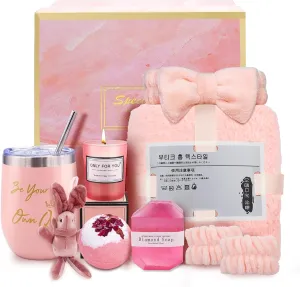 Birthday Gifts for Women, Get Well Soon Gifts, Luxury Spa Gift Basket for Mom, Wife, Sister, Friend, Self Care Package for Her with Relaxing Bath Essentials, Perfect for Mother's Day, Birthday